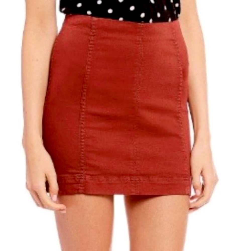Jolt Rust Orange Corduroy Mini Skirt